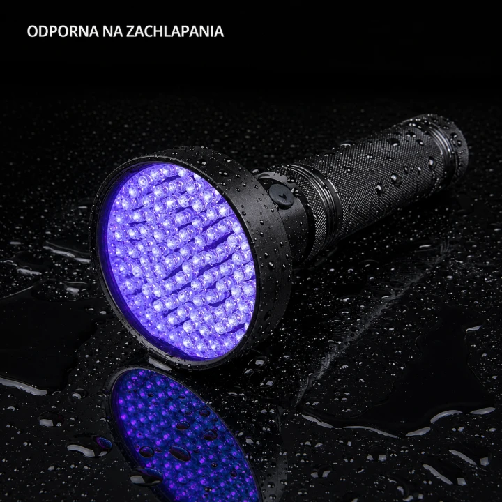 Latarka UV LED 128 diod – profesjonalna lampa ultrafioletowa do wykrywania śladów