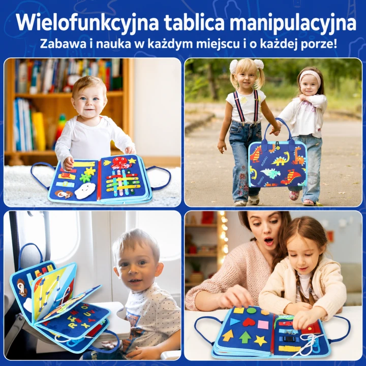 Przenośna książeczka sensoryczna dla dzieci do domu i podróży