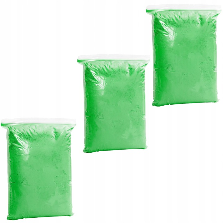 Piasek kinetyczny 3 kg zielony z foremkami i dmuchanym basenem