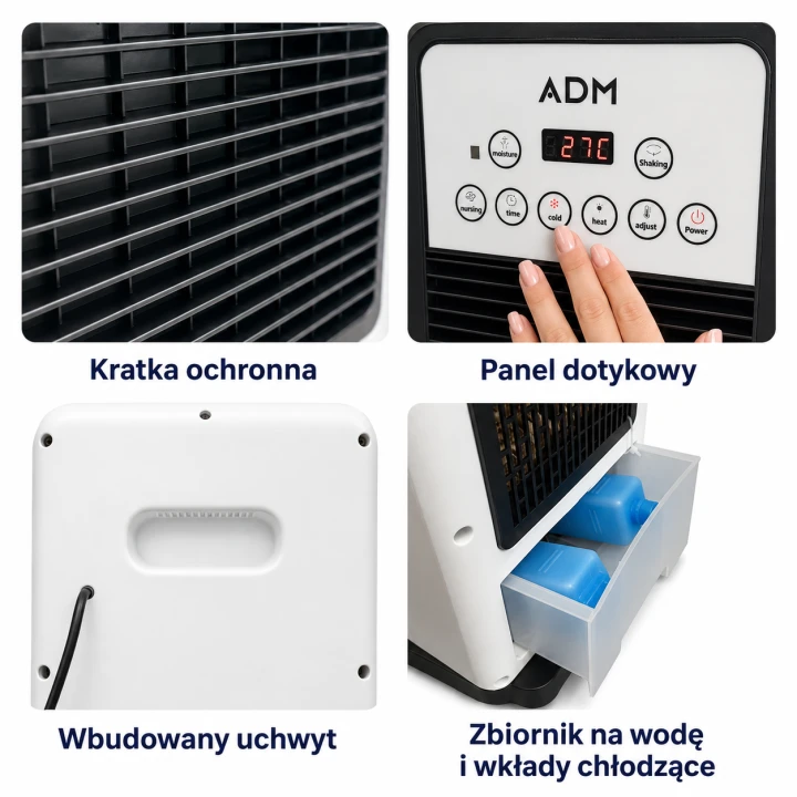 Klimator i grzejnik ADM Cool&Heat 2w1 z pilotem 1800 W