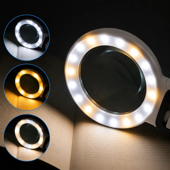 Duża soczewka lupy LED o średnicy 80 mm