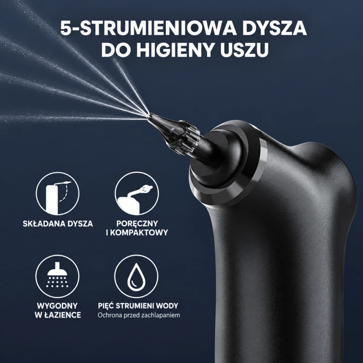 Bezprzewodowy irygator do uszu ze zbiornikiem 200 ml