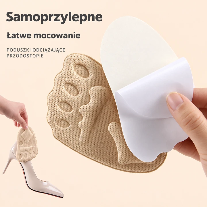 Miękkie wkładki pod przodostopie z warstwą samoprzylepną