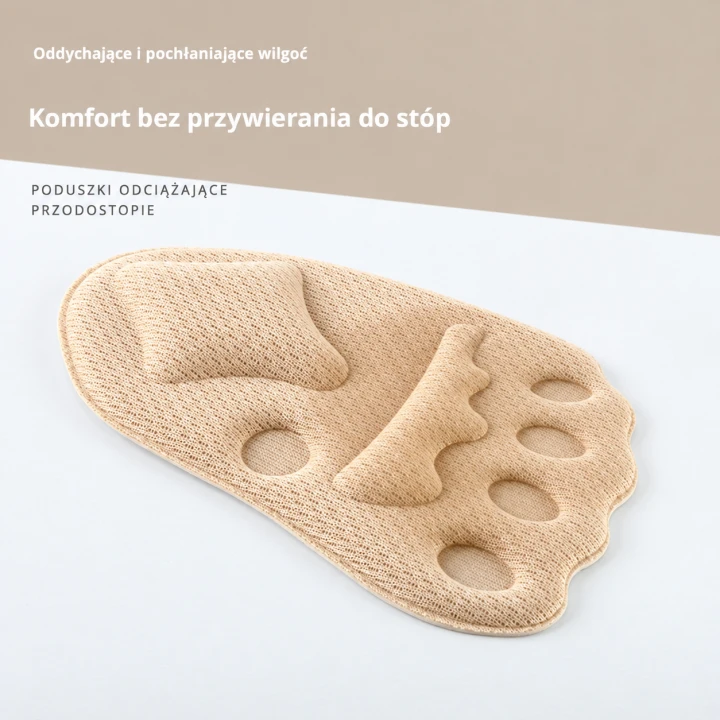 Poduszki zwiększające komfort chodzenia w butach na obcasie