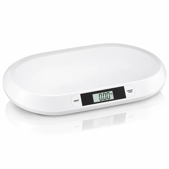 OBiała waga elektroniczna dla niemowląt i dzieci do 20 kg