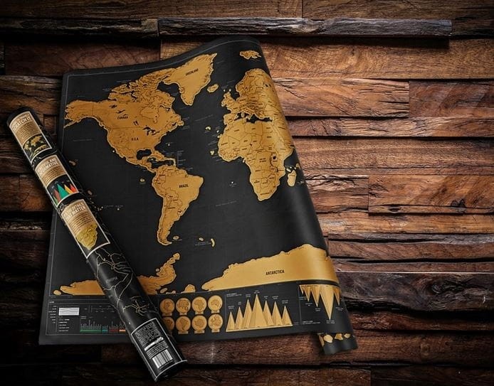 Duża mapa świata podróżnika do zdrapywania