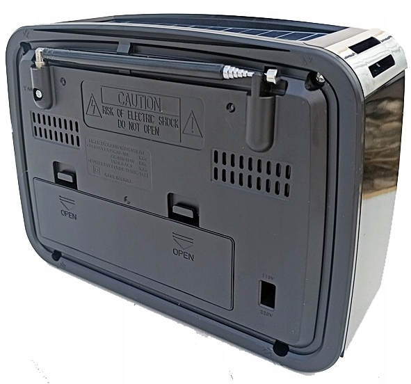 Radio kuchenne przenośne SOLARne akumulator latarka USB BT czarne