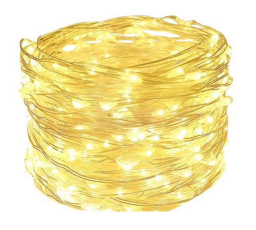 Lampki druciki dekoracyjne choinkowe 100 Led 10 m ciepły biały na baterie