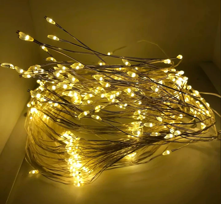 Lampki druciki dekoracyjne choinkowe 100 Led 10 m ciepły biały na baterie