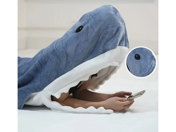 Koc rekin śpiwór ciepły zimowy bluza z kapturem gruby M