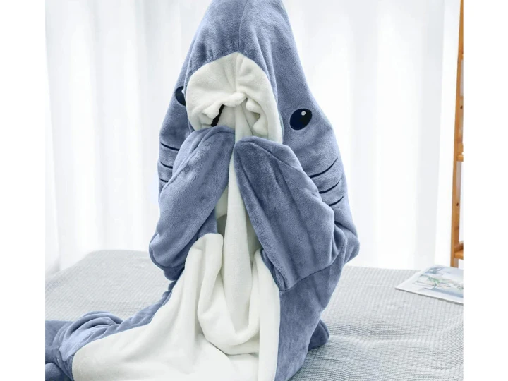 Koc rekin śpiwór ciepły zimowy bluza z kapturem gruby M