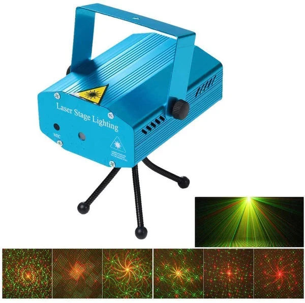 Mini laser projektor dyskotekowy z mikrofonem rytm muzyki