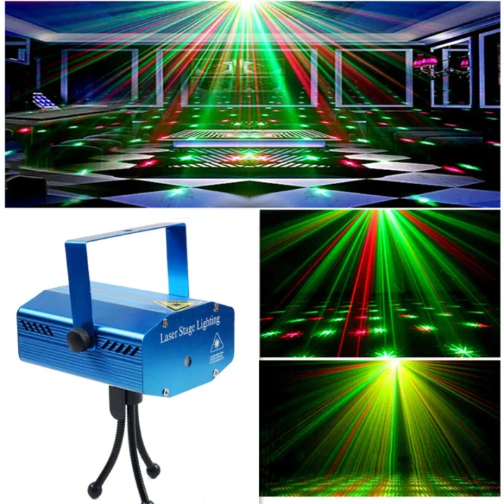 Mini laser projektor dyskotekowy z mikrofonem rytm muzyki