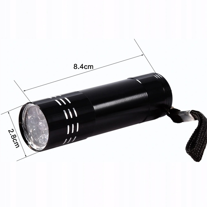 Mini latarka 9 led latarki 15-9 diodowa brelok 2w1