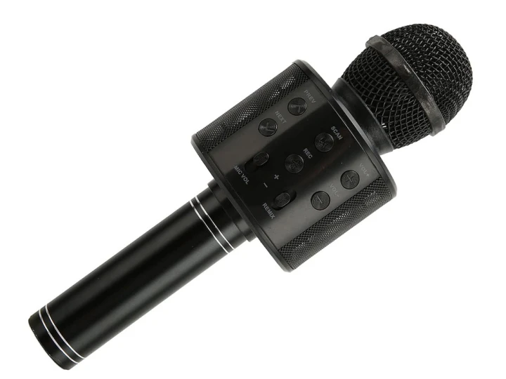 Mikrofon bezprzewodowy bluetooth głośnik karaoke modulator głosu czarny