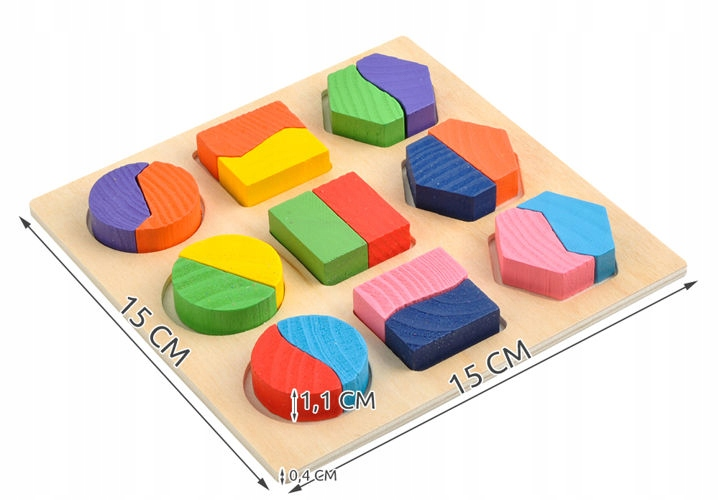 Drewniane puzzle Geometryczne Kształty zabawka edukcayjna