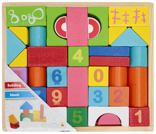Klocki drewniane kolorowe zabawka edukcayjna zręcznościowa puzzle