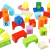 Klocki drewniane kolorowe zabawka edukcayjna zręcznościowa puzzle