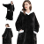 Ciepła bluza koc oversize gruba miękka z kapturem szlafrok długa xxl czarna