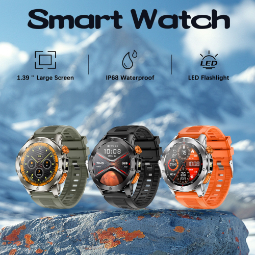 Smartwatch V21 z latarką 100+ trybów aktywności sportowy zegarek męski