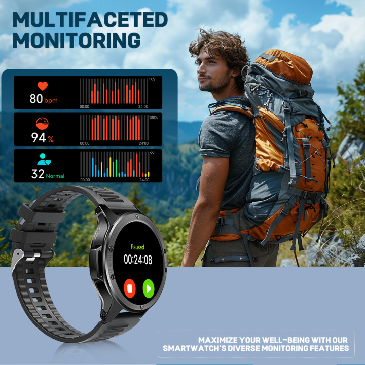 Smartwatch V21 z latarką 100+ trybów aktywności sportowy zegarek męski