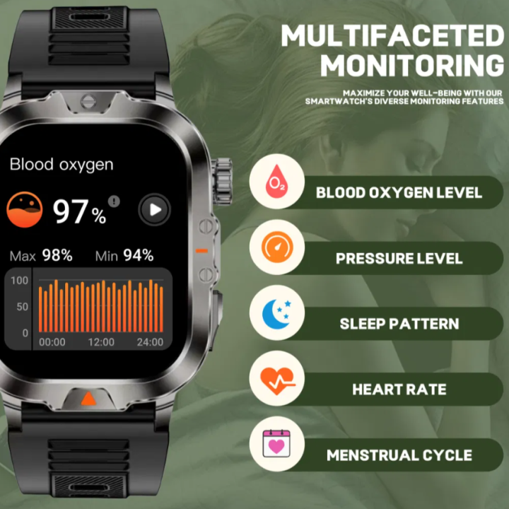 Smartwatch V17 wodoodporny latarka 100+ trybów zegarek sportowy
