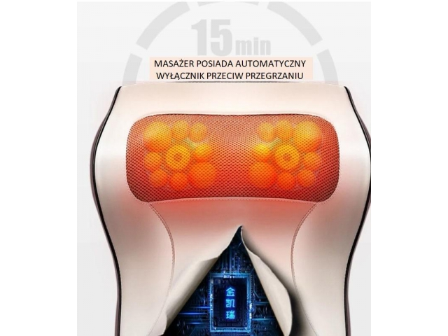 Masażer karku pleców kręgosłupa shiatsu poduszka masująca